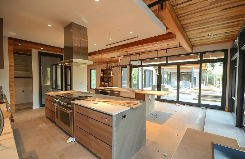 Interior construction craftsmanship in Los Angeles with detailed remodeling and finish work